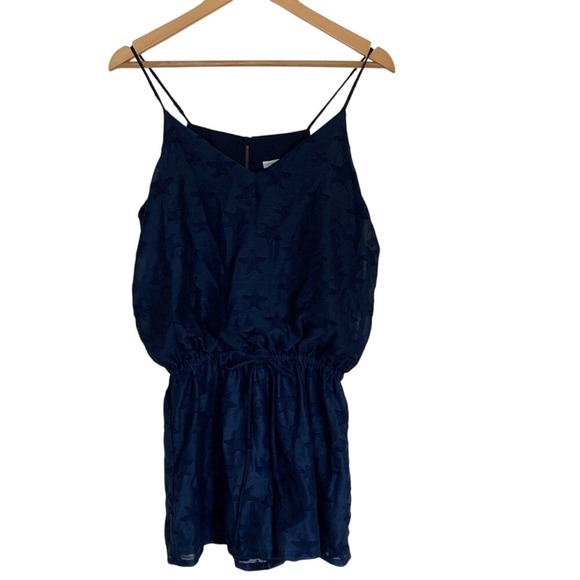 Three Eighty Two Pants - Three Eighty Two Womens Navy Star Romper Size M Nautical Americana Summer July 4